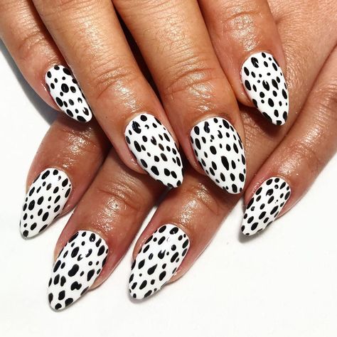 Spotted Nail Designs, Dalmation Nail Designs, Dalmation Print Nails, Dalmatian Nail Art, Dalmatian Print Nails, Dalmatian Nails, Spotted Nails, Mens Manicure, Nail Stamping Designs