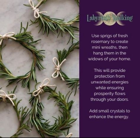 Rosemary Wreath, Yule Traditions, Yule Crafts, Yule Celebration, Magickal Herbs, Pagan Crafts, Wiccan Magic, Magic Spell Book, Magic Herbs