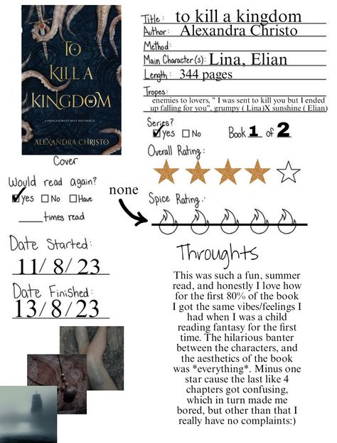 To Kill A Kingdom Book, To Kill A Kingdom, Journal 3, Fall For You, Summer Reading, Shut Up, Book Journal, Book 1, Reading