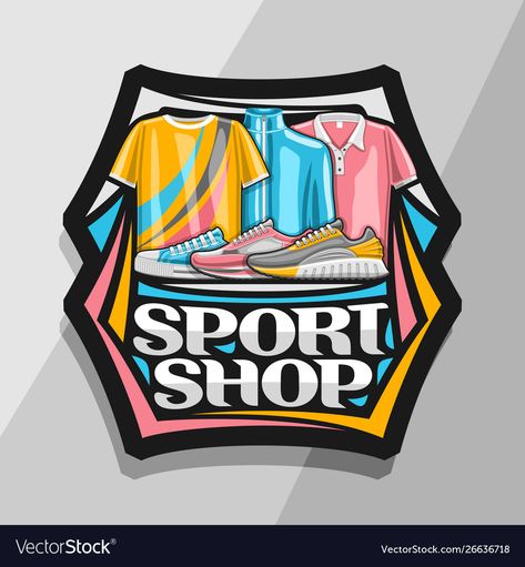 Logo for sport shop Royalty Free Vector Image - VectorStock Sport Shop Logo, Logo Sport Design Ideas, Sport Shop Design, Shoe Logo Ideas, Store Signs Design, Shop Vector, Sportswear Store, Automotive Logo Design, Sports Design Ideas