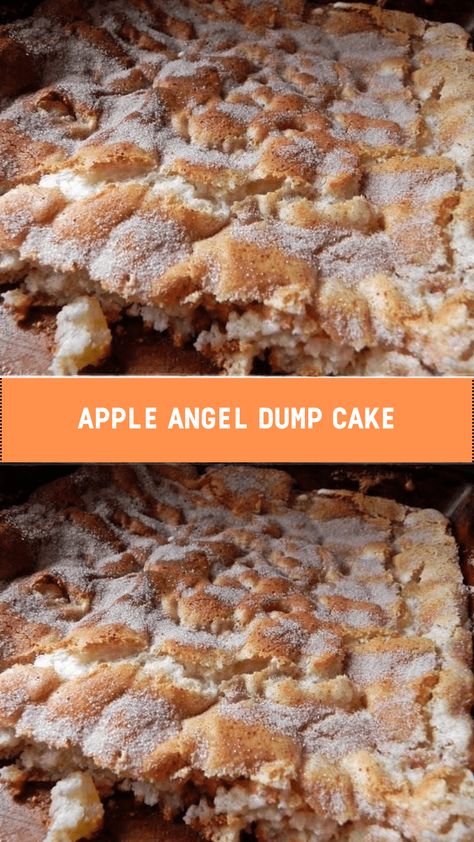 APPLE ANGEL DUMP CAKE - middleeastsector Can Apple Pie Filling, Angel Food Cake Mix, Apple Dump Cake Recipe, Apple Dump Cake, Dump Recipes, Angel Food Cake Mix Recipes, Apple Dump Cakes, Apple Pie Filling, Cake Recipes From Scratch