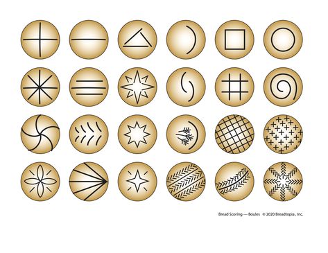 How to Score Dough | Breadtopia Scoring Patterns For Bread, Score Bread Patterns, How To Decorate Sourdough Bread, Sourdough Bread Patterns, Fun Sourdough Scoring, Boule Scoring Patterns, Sourdough Boule Scoring Patterns, Sourdough Boule Scoring, Sourdough Bread Art