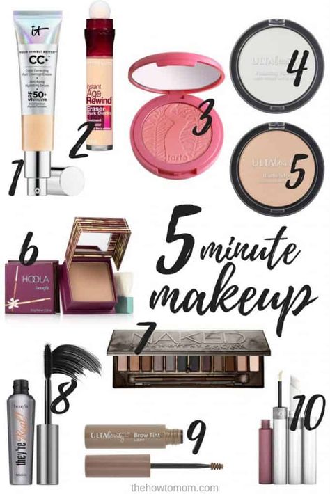 5 Minutes Makeup, Five Minute Makeup, 5 Minute Makeup Routine, It Cosmetics Cc Cream, 5 Minute Makeup, Diy Dry Shampoo, Real Techniques Brushes, Minimalist Makeup, Makeup For Moms