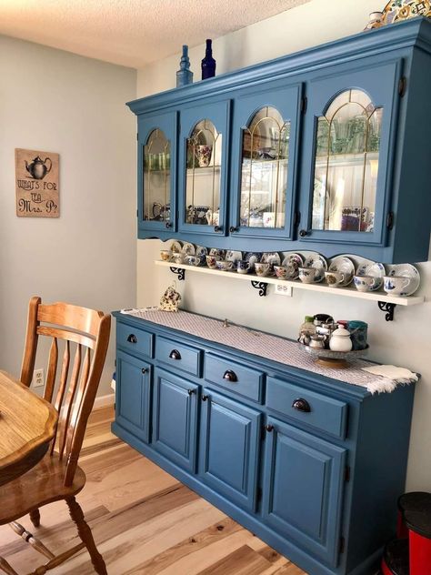 Kitchen With Buffet Cabinet, Dressers Into Kitchen Cabinets, Kitchen Cabinets Made From Old Furniture, China Cabinet Kitchen Cabinets, Painted China Hutch, China Cabinet Redo, China Cabinet Makeover, Painted China Cabinets, Dining Room Hutch