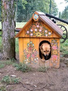 Zalipie Poland flowers | Creative Dog Houses on Pinterest | Dog Houses, Luxury Dog House and ... Houses In Poland, Lab Image, Painted Houses, Polish Folk Art, Dog Kennel Outdoor, Computer Lab, Arte Popular, Dog Kennel, Dog Houses