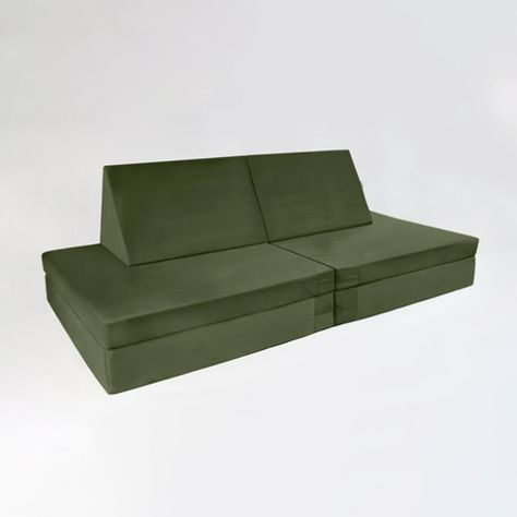 Green Nugget Couch, Couch Alternatives, Woodland Playroom, Nugget Couch, Baby Couch, Loft Playroom, Kids Couch, Convertible Couch, Office Playroom