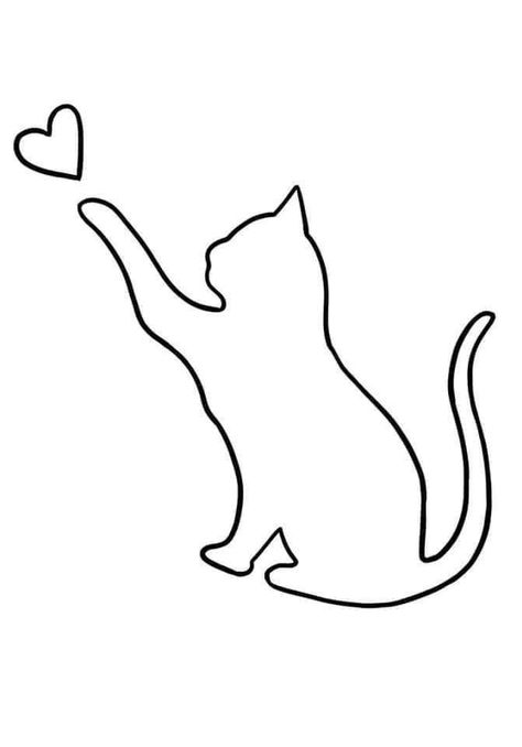 Cat Stencil Tattoo, Cat Heart Tattoo, Nose Tattoo, Cat Stencil, Cat Heart, Cat Sitting, Heart Tattoo, Small Tattoos, Tatting