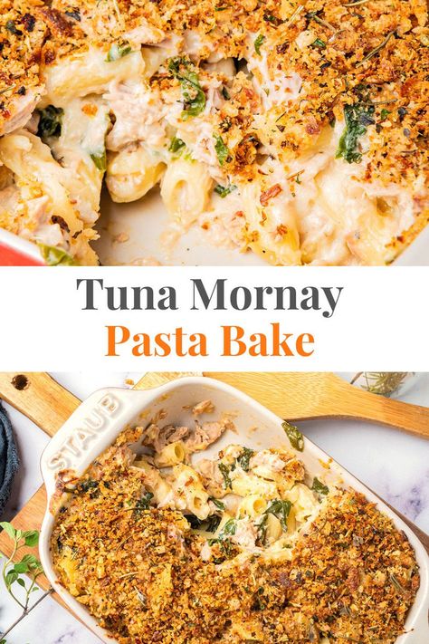 Tuna Mornay Pasta Bake Recipe Tuna Mornay Pasta Bake, Tuna Mornay Recipe, Tuna Mornay, Spinach Bread, Mornay Sauce, Pasta Bake Recipe, Tuna Pasta, Canned Tuna, Baked Pasta Recipes