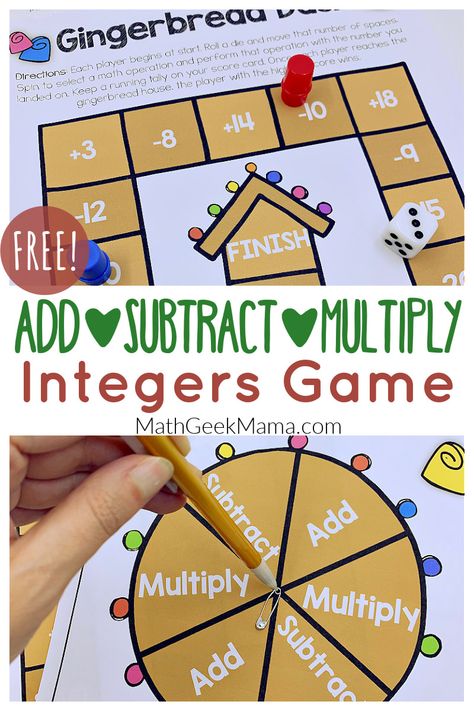 Integers Games Middle School, Math Game Project Ideas, Adding And Subtracting Integers Activity, Math Board Games Diy Project, Integers 7th Grade Math, Maths Project Ideas, Integer Games, Integers Activities, Simple Multiplication