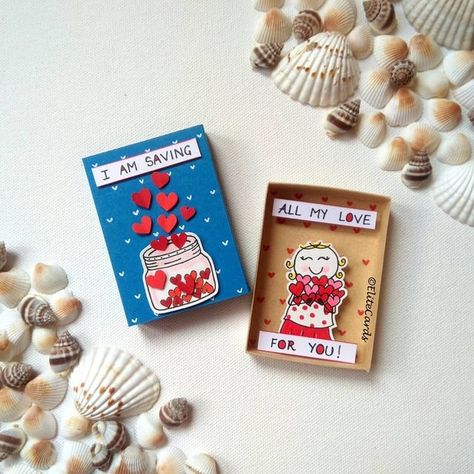 Match Boxes Craft, Birthday Card Puns, Matchbox Crafts, Craft Work For Kids, Cardboard Box Crafts, Matchbox Art, Bf Gifts, Creative Box, Match Box