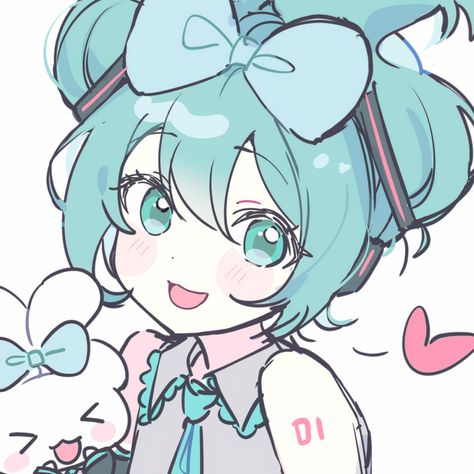 Miku Hatsune Chibi, Cute Drawlings, Miku Hatsune Vocaloid, Vocaloid Characters, Cute Doodle Art, Cute Art Styles, Cute Chibi, Anime Couples Drawings, Cute Anime Pics