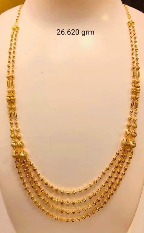 2tola Gold Necklace, 3 Layer Necklace Gold Indian, Layer Haram Designs Gold, 2 Tola Gold Set Design Indian, Layer Gold Necklace Indian, Chandraharam Designs Indian Jewelry, Layer Chain Gold Indian, Step Chains Designs, Layered Necklaces Gold Indian