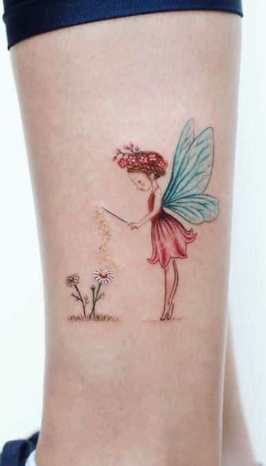 50 Beautiful Fairy Tattoos #tattoo #art #ink #fairy #inkedgirl #tattooedgirl #tattooidea #tattoodesign Fairy Neck Tattoos Women, Dainty Fairy Tattoos For Women, Irish Fairy Tattoos For Women, Botanical Fairy Tattoo, Watercolour Fairy Tattoo, Fairy Book Tattoo, Artist Tattoos For Women, Cute Girlie Tattoo Ideas, Mother Daughter Fairy Tattoo