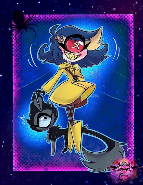 Keekee Hazbin Hotel Fanart, Hazbin Hotel Nifty Fanart, Nifty Hazbin Hotel Fanart, Husk And Alastor, Hazbin Hotel Nifty, Coraline Cat, Coraline Art, H Hotel, Monster Hotel