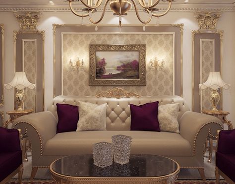 usan Classic Reception Interior, Luxury Mansions Interior, Luxury Living Room Decor, Villa Interior, Luxury House Interior Design, Luxury Living Room Design, Classic Interior Design, Classic Home, Living Room Design Decor