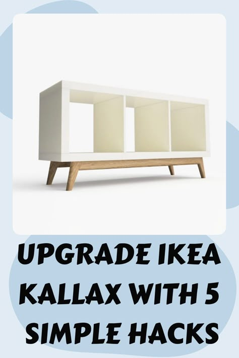 Uncover 5 effortless ways to elevate your Ikea Kallax unit to a sophisticated and high-end level. Transform your home decor with these easy hacks that add style and charm to your space. Effortlessly upgrade the look of your Kallax without breaking the bank. Kallax Unit Hack, Kallax Base Hack, Ikea Kallax Record Storage Hack, Ikea Desk Kallax Hacks, Kallax Tv Stand Ideas, 3x3 Cube Shelf Ideas, Kallax Painted Ideas, Ikea Kallax Tv Unit, Upgrade Ikea Furniture