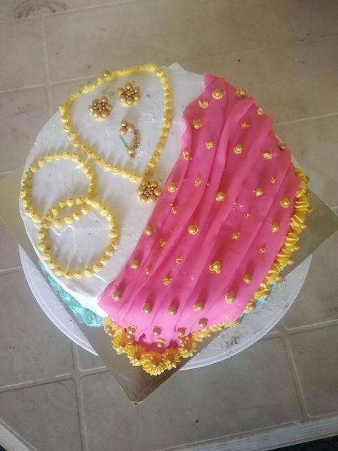 Saree Theme Cake, Saree Cake, Cake Without Fondant, Mayo Cake, Cakes Without Fondant, Anniversary Cake Designs, Indian Cake, Happy Birthday Cake Pictures, Pattu Pavadai