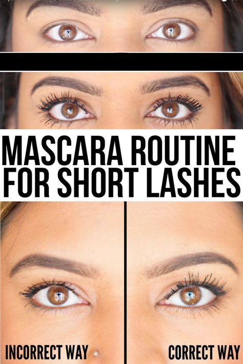 Thick Long Lashes, Mascara Routine, Straight Lashes, Mascara Tutorial, Eyelashes Tutorial, Viral Makeup, Short Eyelashes, Short Lashes, Fiber Lash Mascara