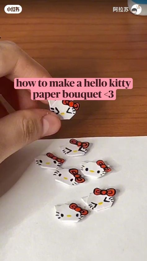 Cute Clay Art, Sanrio Crafts, Sanrio Paper, Hello Kitty Paper, Simple Valentines Gifts, Diy Hello Kitty, Kitty Crafts, Hello Kitty Gifts, Cute Origami