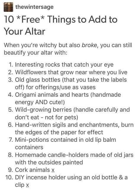 What To Put On Your Alter, Small Alter Ideas Witchcraft, Broke Witch Tips, Things To Add To Your Book Of Shadows, Witch Hobbies, Witch Hacks, Alter Witch, Witch Things, Witch Tips