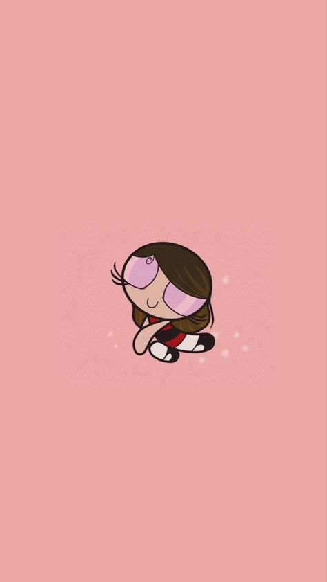 brown haired powerpuff girl with pink background wallpaper made by me <3 Powerpuff Girl Brown Hair, Aesthetic Powerpuff, Brown Hair Cartoon, Indie Wallpaper, Friend Wallpaper, Meme Pics, Hair Cartoon, Powerpuff Girls Wallpaper, Best Friend Wallpaper