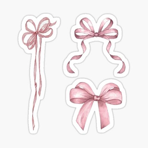 "coquette bow sticker pack " Sticker for Sale by audreycore Coquette Border Design Drawing, Coquette Stickers Printable, Coquette Border, Sticker Pack Printable, Eid Theme, Coquette Stickers, Pink Scrapbook Paper, Cute Labels, Bow Sticker