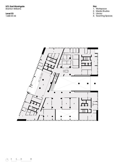 Stanton Williams, Section A, Floor Plan, Work Space, Floor Plans, How To Plan, Building