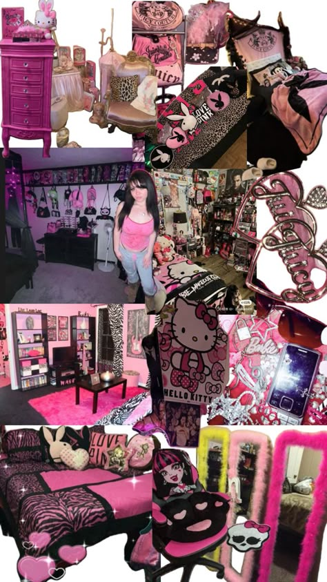 Mcbling Room Decor Diy, Mc Bling Room, Scene Room Ideas, Bling Room, Mcbling Room, Trashy Y2k Aesthetic, Birthday Mood Board, 2000s Room, Mc Bling