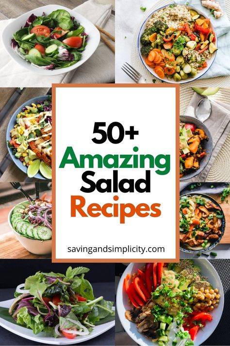 Simple, easy to make meals, side dishes and so much more.  Salads are one of the best parts of summer picnics, barbecues and family dinners. Discover 50+ easy to make salad recipes below you can add to your monthly meal plan or your next patio party. Including Keto, vegan and dinner salad ideas. BBQ side dishes. Dinner Salad Ideas, Easy To Make Salad, Easy To Make Meals, Monthly Meal Plan, Amazing Salads, Grilled Peach Salad, Winter Salad Recipes, Best Salad, Bbq Side Dishes