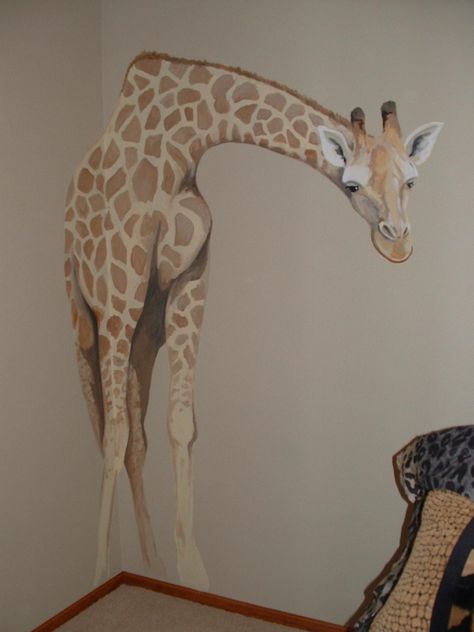 Giraffe Mural Nursery, Giraffe Mural, Playroom Mural, Jungle Mural, Kids Room Murals, Jungle Room, Animal Mural, Nursery Mural, Murals For Kids