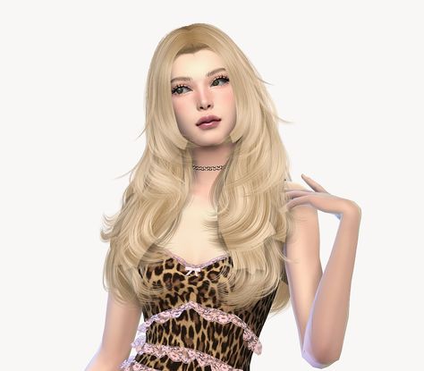 y2k styled sim ! Sims 4 Cc Christina Aguilera, Hair Styles Sims 4 Cc, Sims 4 Cc Y2k, Sims 4 Y2k, Zara Lookbook, 2000s Hair, Y2k Hair, Sims 4 Characters, Leopard Top