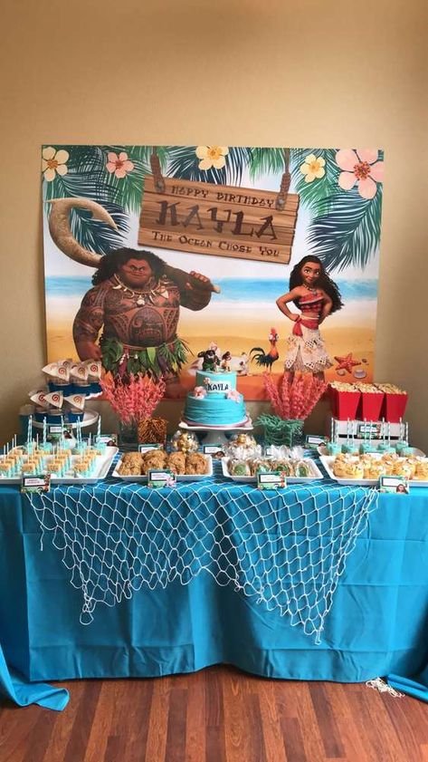 Moana Birthday Party Ideas, Moana Birthday Party Theme, Moana Theme Birthday, Festa Moana Baby, Moana Theme, Moana Themed Party, Luau Birthday Party, Hawaiian Birthday Party, Moana Birthday Party