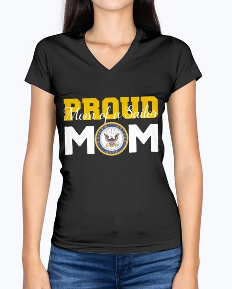 The design featuring the saying "Proud Mom of a Sailor" on T-shirts, V-necks, Hoodie & Tank Top Our new design will be the perfect gift for Navy Moms of Son or Daughter. If you have any specific requirements for it, please don't hesitate to contact us for the modification. Show Your Pride & Love. You can now freely show the world how you are proud of your Sailor in the Navy with our shirt. Let people know that you love your Sailor a lot and extremely proud of him/her. Stand Out Everywhere. Even Marine Mom, Pride Love, Military Mom, Navy Mom, Army Mom, Us Marine, Hoodie Tank Top, Proud Mom, Tank Top Hoodie