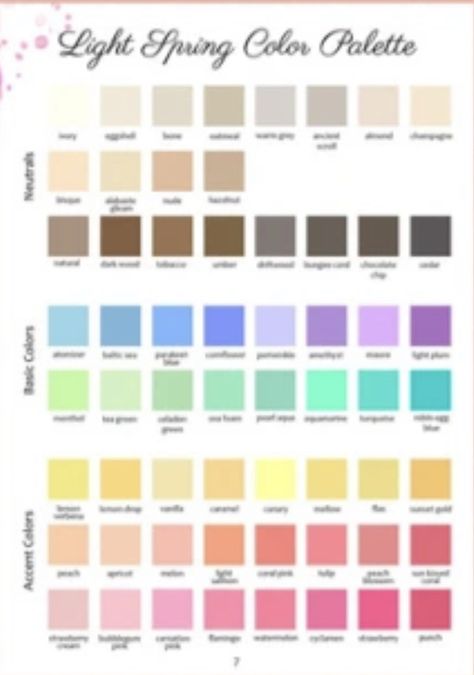 Light Spring Nail Colors, Light Spring Palette, Light Spring Color Palette, Color Seasons, Light Spring Colors, Spring Color Palette, Spring Palette, Spring Nail Colors, Color Me Beautiful