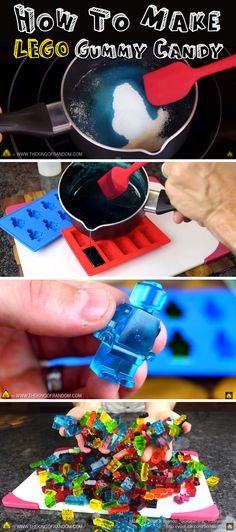 If Your Kids Love LEGO, You Gotta Try Out This Epic Recipe Idea! - How To Make LEGO Gummy Candy! – Video Tutorial Lego Gummies, Diy Gummies, Jello Gummies, Candy Gummies, Lego Candy, How To Make Candy, Lego Theme, Gummy Candies, Diy Lego