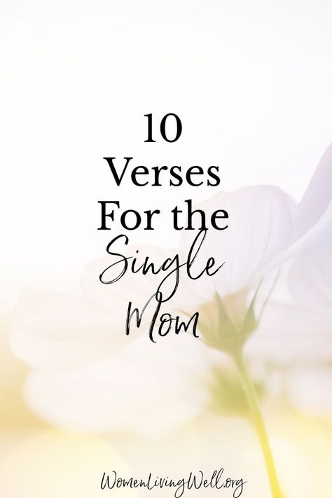 It's not easy being a single mom. But when we are weak, God's strength can shine through us. Here are 10 Bible verses for the single mom. #Biblestudy #singlemom #WomensBibleStudy #GoodMorningGirls Single Mom Inspiration, Being A Single Mom, Bible Verse For Moms, Cute Bible Verses, Inspirational Quotes For Moms, Women Living Well, How To Be Single, Single Mama, Cute Bibles