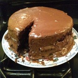 Moist Chocolate Layer Cake - Allrecipes.com Ho Ho Cake, Hot Rolls, Chocolate Layer Cake Recipe, Home Made Cake, Chocolate Layer Cake, Easy Homemade Recipes, Orange Cake, Snack Cake, Round Cake Pans