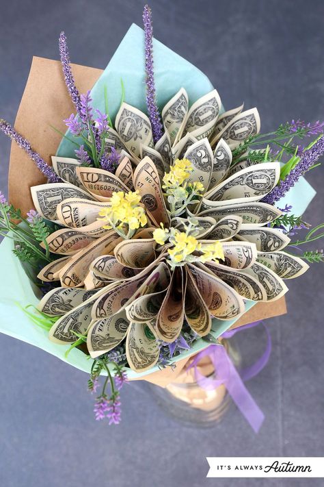 Tie Bouquet For Men, Flowers Made From Money Dollar Bills, Fun Bouquet Ideas, How Do You Make A Money Bouquet, Men Flower Bouquet Gift, Umbrella Money Gift, Money Bouquet For Wedding Gift, Making A Money Bouquet, Dollar Bill Bouquet Diy