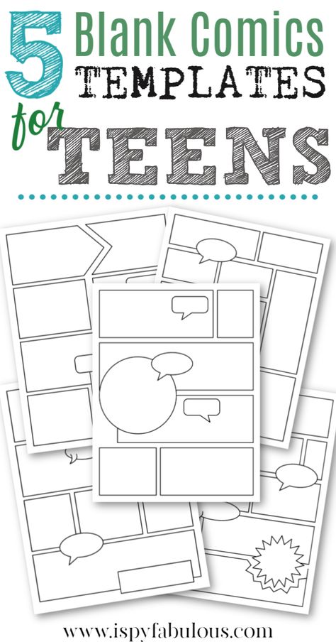 Looking for an easy, fun activity for kids to do at home? These blank comic book pages are such a hit with kids of all ages. Grab these 5 blank comic book pages and go! Then, you will be ready to draw your own comics. #comics #comicbook #blankcomicbook #art Printable Comic Strip Template, Make Your Own Comic Book Free Printable, Comic Book Project, Comic Strip Book Report, Blank Book Ideas, Comic Book Blank Pages, Blank Comic Book Pages Templates, Printable Comic Book Pages, Free Comic Book Template