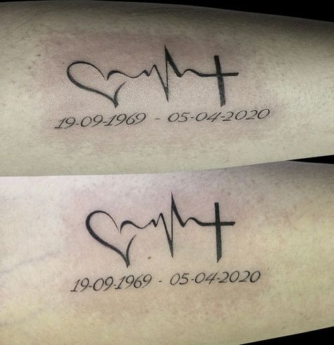 Cross Heartbeat Heart Tattoo, I Cross My Heart Tattoo, Heart And Heartbeat Tattoo, Cross Heartbeat Tattoo, Heart Ripped Out, Heartbeat Tattoo Memorial Mom, Heart Beat Tattoo Designs For Women, Heart Beat Memorial Tattoos, Cross Remembrance Tattoos