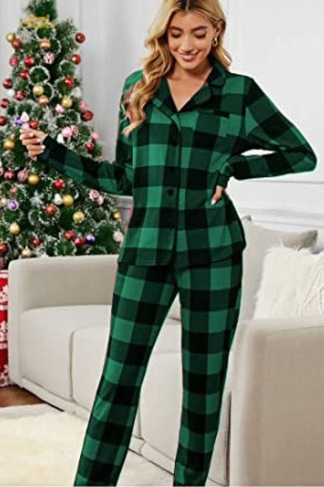 Green christmas pyjamas Green Plaid Christmas, Bridal Sleepwear, Christmas Pyjamas, Pyjamas Set, Cute Sleepwear, Christmas Plaid, Plaid Pajamas, Matching Pajamas, Womens Pyjama Sets