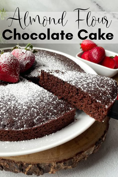 Cake With Almond Flour Recipe, Almond Flower Cake, Chocolate Cake With Almond Flour, Almond Flour Applesauce Cake, Almond Flour Strawberry Cake, Almond Flour Banana Cake, Flourless Cheesecake, Cakes With Almond Flour, Chocolate Almond Cake Recipe