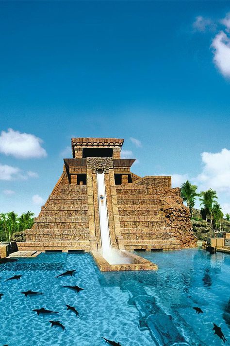 This water slide in Atlantis, Bahamas looks like so much fun. I so want to do this! Atlantis Bahamas, Unusual Hotels, Khalifa Dubai, Bahamas Vacation, Have Inspiration, Water Slide, Paradise Island, Island Resort, Vacation Places