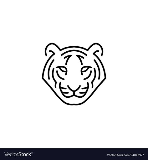 White tiger head logo icon line outline ... Tiger Outline, Tiger Sketch, Tiger Vector, Russian Tattoo, Disney Silhouettes, Tiger Paw, Tiger Logo, Spine Tattoo, Tiger Face