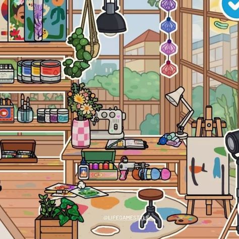 ⩇ּ⩇  ʿ  ɞ   ࣪ ˖ 𓂃 𝗰𝗿𝗲𝗱𝗶𝘁 : @/lifegamestyle ( on insta ) Toca Boca House Ideas New House, Daycare Toca Boca Ideas, Daycare Toca Boca, Toca Boca Art Room, Toca Boca Daycare Ideas, Toca Boca Apartment Ideas, Toca Boca School, Adopt Me Small House Ideas, Wallet Inspiration