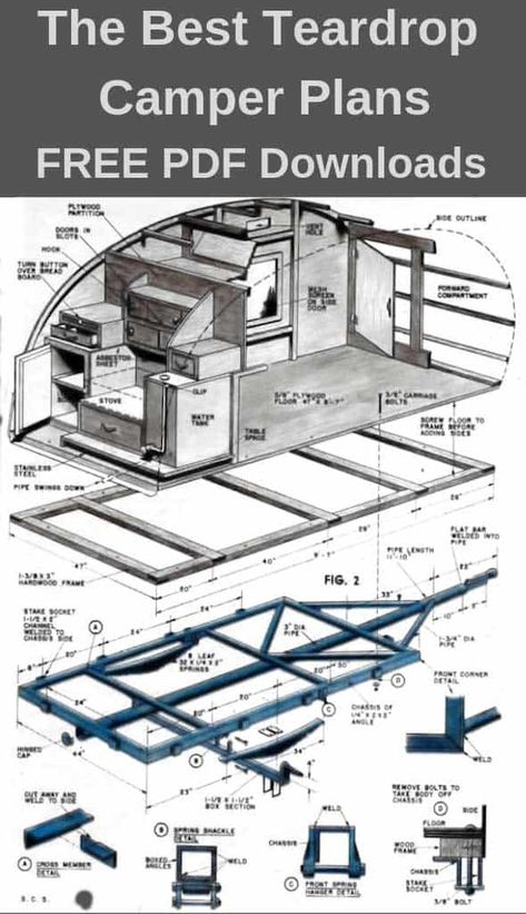 11 Free Teardrop Camper Plans (PDF Downloads) | OffGridSpot.com Kombi Trailer, Diy Trailer, Diy Teardrop Trailer, Teardrop Trailer Plans, Building A Teardrop Trailer, Teardrop Camper Plans, Camping Trailer Diy, Teardrop Caravan, Homemade Camper