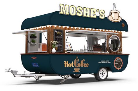 Food Cart Design Ideas, Food Truck Design Exterior, Food Trailer Ideas, Food Truck Design Interior, Coffee Catering, Foodtrucks Ideas, Coffee Food Truck, Food Trolley, Food Concession Trailer