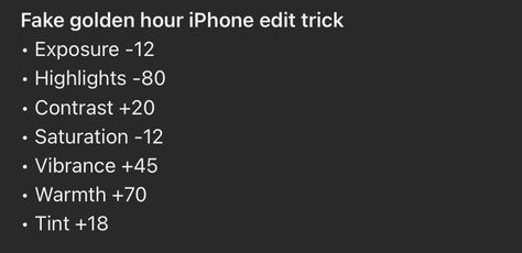 Suoer easy!! Cute and realistic! Fake Golden Hour, Iphone Edit, Video Hacks, Golden Hour, Photo And Video, Iphone