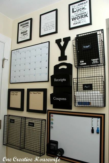 Family Command Center Diy Desk Organization, Diy Command Center, Office Wall Organization, Diy Office Organization, Home Command Center, Command Centers, Desk Organization Diy, Family Command Center, Diy Office