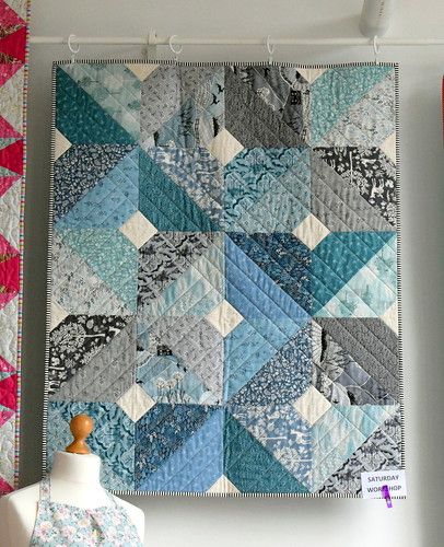 Sky Quilt, Spring Into Summer, Layer Cake Quilts, Boho Quilt, Boy Quilts, Triangle Quilt, Patchwork Quilting, Blue Quilts, Scrappy Quilts